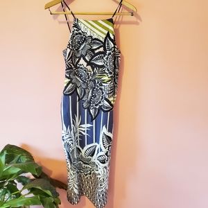 Topshop Tropical Floral Dress With Side Sl…